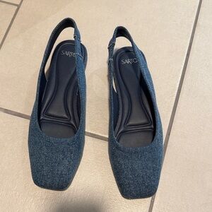 Franco Sarto Denim Blue Slingback Flats